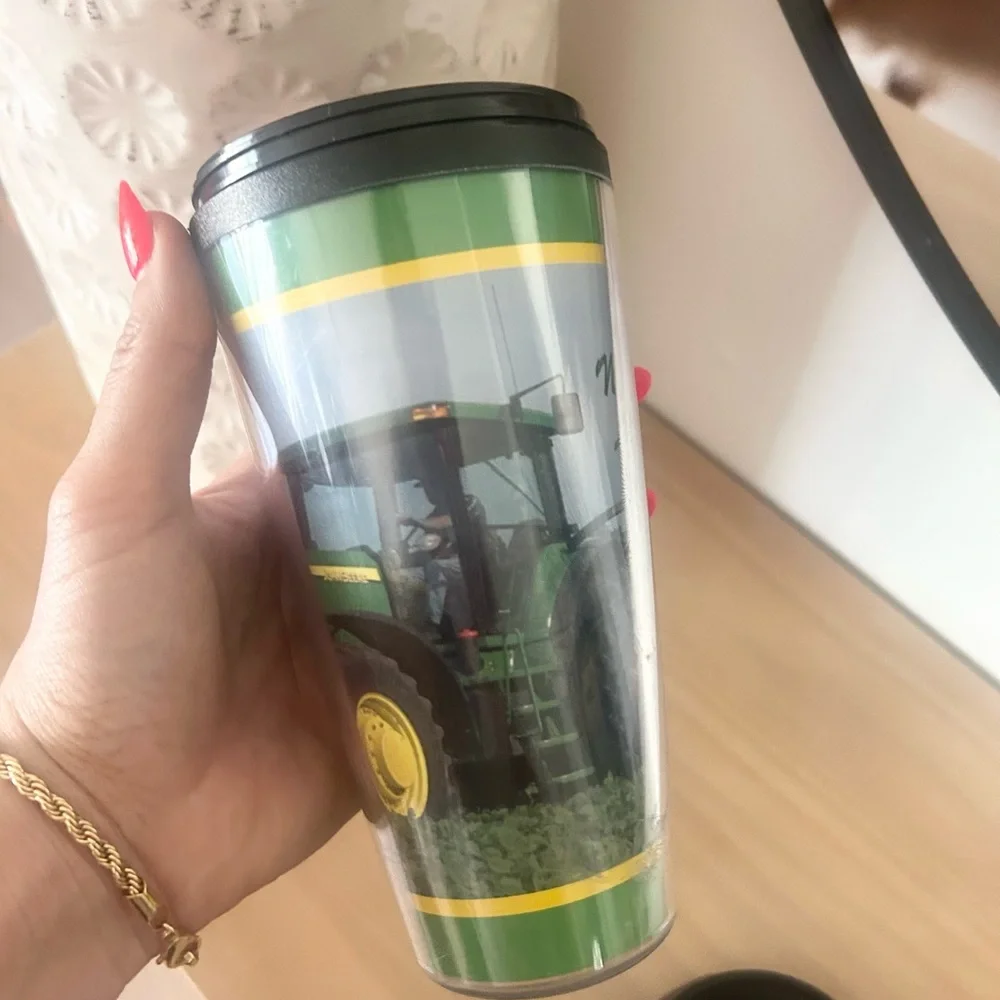 John Deere Plastic Double Walled Tumbler Mug Cup